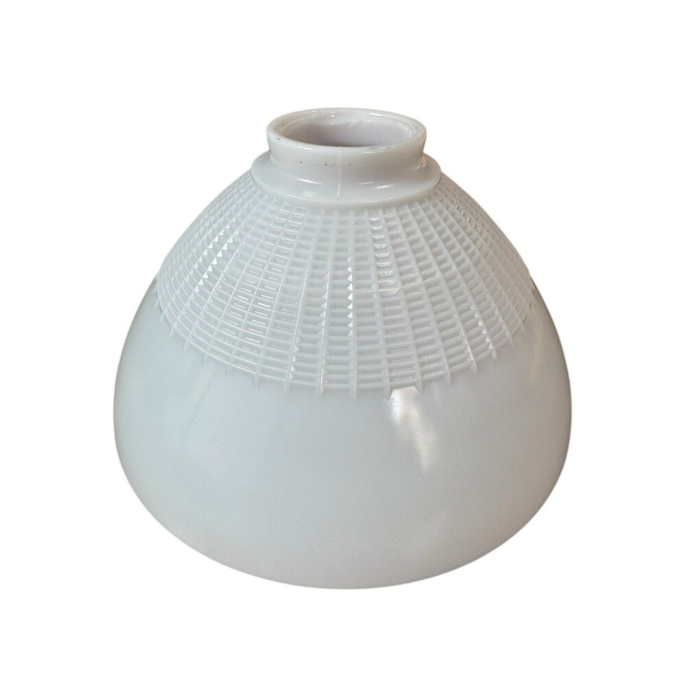 Vintage Corning Waffle Milk Glass Torchiere Lamp Shade Farmhouse Decor